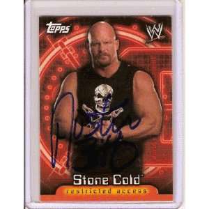  Cold Stone Steve Austin 2006 Topps Autographed WWE card 