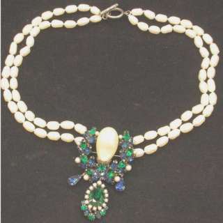 Vintage Vendome Pin / Pearl Necklace by D G Studio  