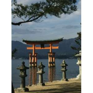  Tori Gate at the Itsukushima Shinto Shrine Stretched 