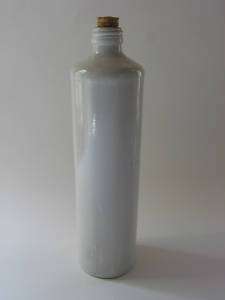 Vintage White Stoneware MKM 0.7L Gin Liquor Bottle Jar  