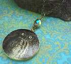 Halloween Art Locket Necklace Midnig​ht Owl  h64