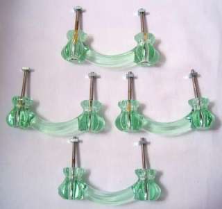 Apple Green Glass Antique Style Drawer Cabinet Pulls  