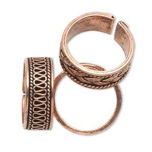 Lot 3 COPPER Brass FINGER / TOE RINGS LARGE   MED Size  