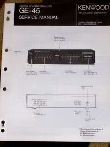 Kenwood GE 45 Graphic Equalizer Service/Parts Manual  