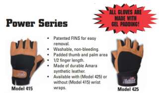 Schiek 425 Power Gel Weightlifting Gloves With Wrist Wraps NEW size S 