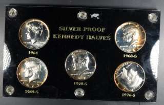 1964 76 KENNEDY HALF DOLLAR SILVER PROOFS SET 5 COINS IN CAPITAL 