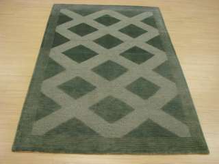 HANDMADE CONTEMPORARY TIBETAN RUG 4X6 GREEN COLOR  