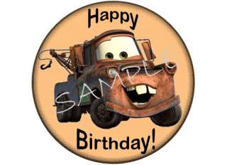 Edible Cake Image Cars Tow Mater Happy Birthday Cir  