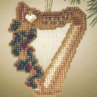 Harp Beaded Christmas Ornament Kit Mill Hill 2007 Holiday Harmony 
