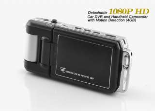 Detachable 1080p HD Car DVR and Handheld Camcorder with Motion 