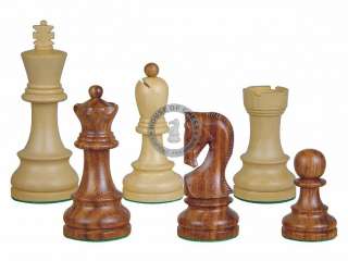 Wooden Staunton Yugo (Zagreb) Chess Pieces Golden Rosewood 3 3/4