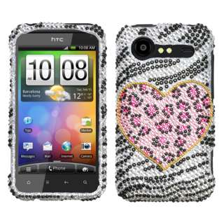 Playful Leopard Diamante Phone Protector Cover for HTC ADR6350 (Droid 