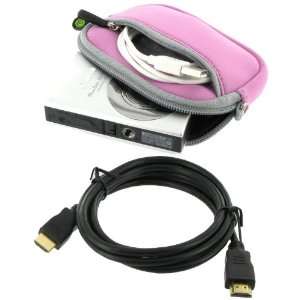  Sleeve (Lilac Pink) Case and Mini HDMI to HDMI Cable 1 Meter (3 Feet 