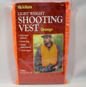Allen Blaze Orange Safety Preserve Vest Hunting Quiet Poly Game Bag on 