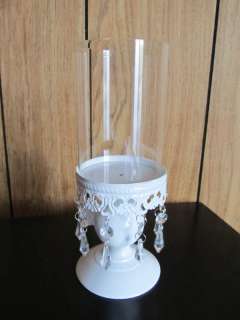 15 WEDDING White Victorian Hurricane Crystal Drop Candle Lantern 