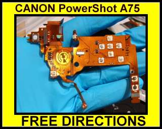   PowerShot A75 OPTION PAD DIGITAL CAMERA PARTS W/REPLACEMENT DIRECTIONS