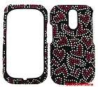 HARD CASE COVER BLING CRYSTAL FOR Kyocera Rio E3100 Pink Hearts on 