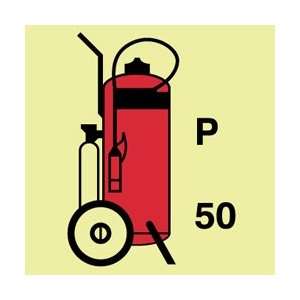  IMO121P   IMO Symbol, Fire Extinguisher Powder Wheeled, 6 