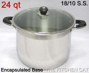 STAINLESS STEEL STOCK POT Tri Ply Bottom Lid Box 2 Piece Home Cooking 