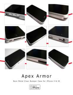 Apex Armor Bare Metal Clear Bumper Case for iPhone 4  