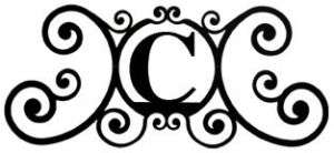 Black Wrought Iron Over Door Wall House Plaque LETTER C  