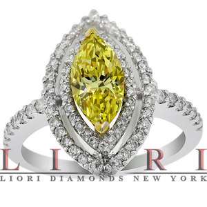 17 CARAT FANCY YELLOW MARQUISE SHAPE DIAMOND ENGAGEMENT RING 18K GOLD 