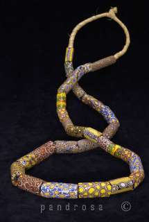   mosaic Millefiori glass beads Necklace, Africa 18/19th century  