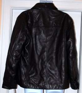 new $ 595 marc jacob mens black leather jacket coat medium