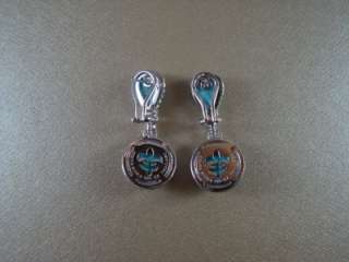 Judith Ripka Sterling Silver Carved Turquoise Earrings  