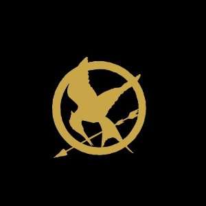 Hunger Games Mockingjay Symbol Car Window Decal Sticker Metallic Gold 