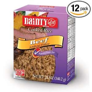 Dainty Beef Flavored Rice, 12 Ounce Boxes (Pack of 12)  