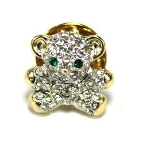  Cubic Zirconia Gemstone Petite Bear Pin   Fashion Brooch Jewelry
