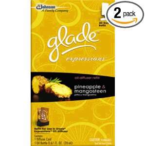 Glade Expressions Oil Diffuser Refill, Pineapple and Mangosteen, 0.67 