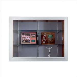  Series 70 Recessed Hinged Glass Door Trophy Cases   Burlap 