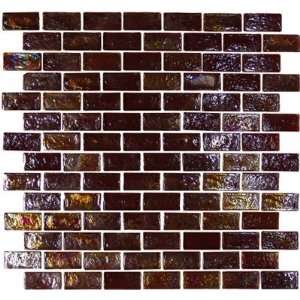   12 x 12 Inch Decorative Mosiac Wall Brown Glass Tile (10 Sq. Ft./Case