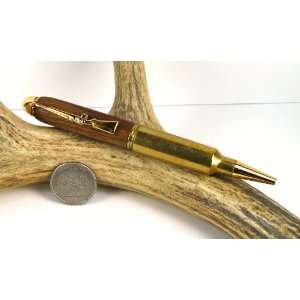   300 Short Mag Rifle Cartridge Pen With a Gold Finish