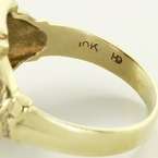   10K Yellow & Rose Gold Masonic Diamond Black Onyx Tablet Ring  