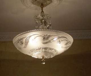 1930s VINTAGE aRT DEco CEILING Lamp LIGHT CHANDELIER {{{ GEORGEOUS 