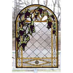   Tiffany 24in W x 36in H Grape Diamond Trellis Window