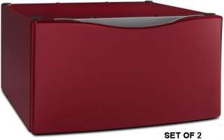 laundry pedestal set of 2 color crimson with storage drawers