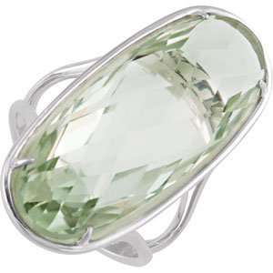  Elegant and Stylish 30.00X12.00 MM Genuine Green Quartz Ring 