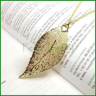  Necklace Real Evergreen Leaf Preserved in 24K Gold Filigree Pendant 