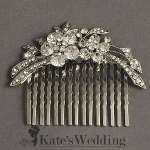  Bridal Wedding Side Comb Flower Rhinestone Crystal Bridal Hair 
