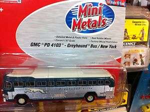   HO Mini Metals Diecast Greyhound Bus New York GMC PD 4103 187  