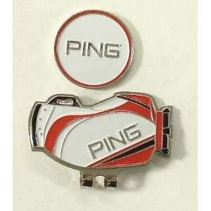   Ping Golf Bag Shaped Magnetic Hat Clip & Ball Marker 