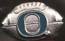 Oregon Ducks Silver Football Pin With Logo  