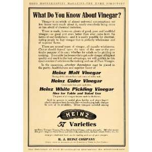  1910 Ad Heinz White Picking Vinegar Preserved Pickles 
