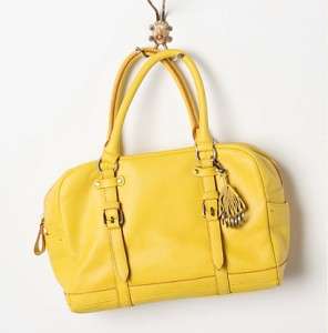 Anthropologie Bold Strokes Satchel by Pilcro Bag Purse NWT in YELLOW 
