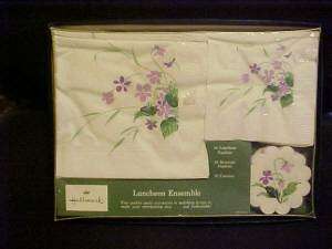 Vint. Hallmark Luncheon Napkin Set w/ Violets  