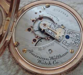 Old Antique Estate Victorian Solid 14k Gold 18s Waltham Pocket Watch 